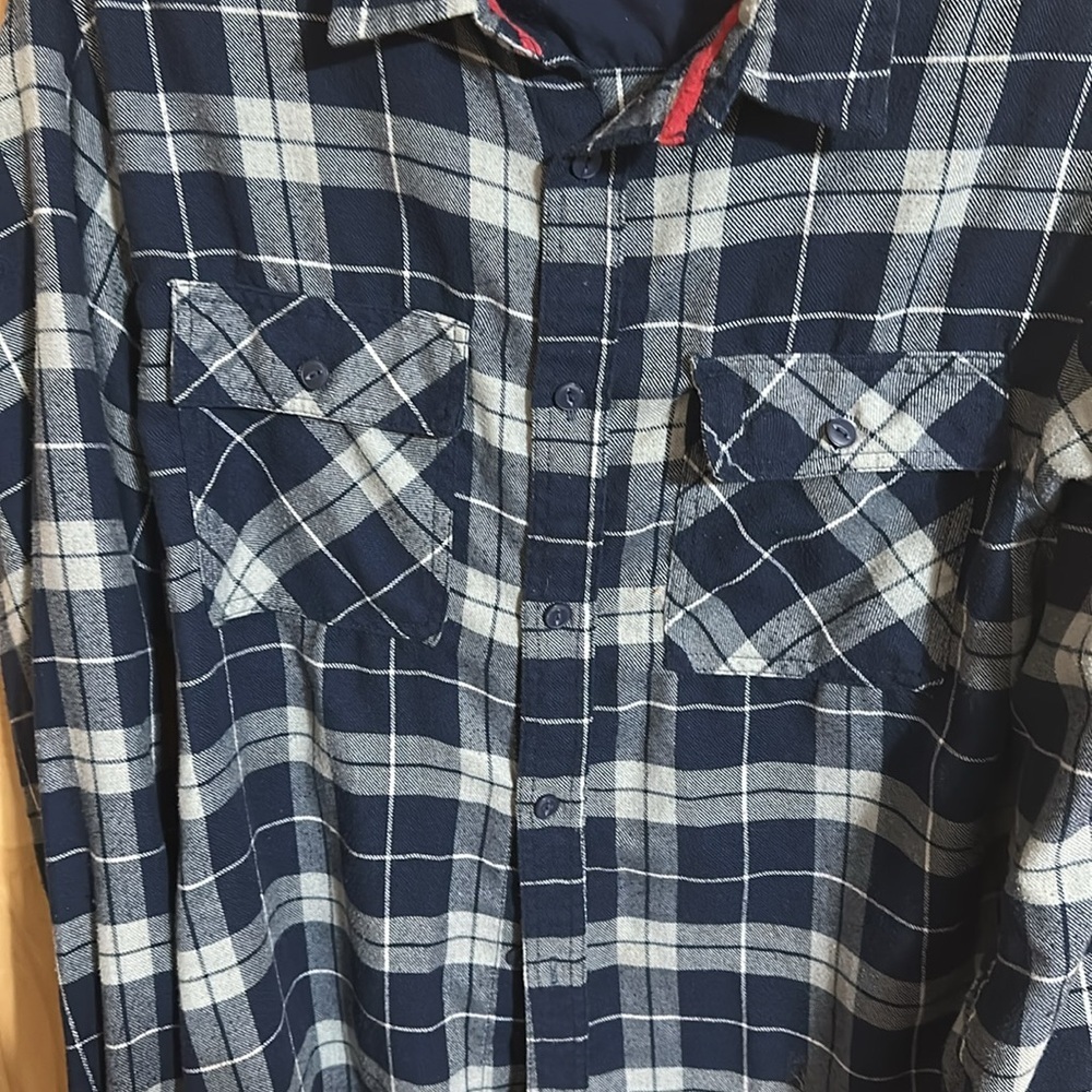 1897 Blue and White Casual Button Down Shirt - Picture 3 of 5
